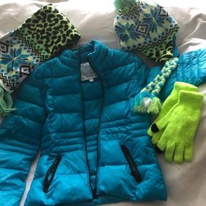 Justice Girls Turquoise Light Puffer Jacket